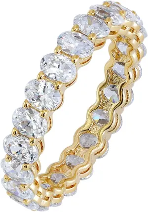 Amazon Essentials 14K Gold Plated Cubic Zirconia Stackable Statement Ring