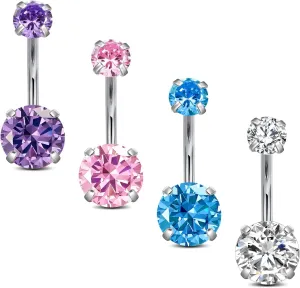 Anicina Belly Button Rings 14G Diamond CZ Belly Rings Surgical Stainless Steel Navel Rings Butterfly Heart Devil Belly Button Piercing Jewelry for Women