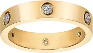 Aojun Fashion Classic 14K Gold Plated Cubic Zirconia Women Stacking Love Ring | Gold Eternity Band for Women | Best Gifts Valentine's Day