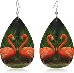 Asphalt Iridescent Hearts Drop Dangle Earrings Lightweight Teardrop Earrings Faux Leather Drop Dangle Jewelry for Women Teen Girls Fashionable Holiday Gift