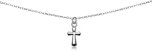 B. BRILLIANT Cross Necklace for Women Men, Layered Necklace, Short Minimalist Dainty Choker Charm Chain Necklace Sterling Silver, Gold or Rose Gold