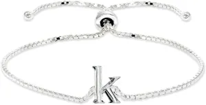 B. BRILLIANT Initial Bracelet for Women Sterling Silver Lowercase Alphabet Letter Name Personalized Gifts Adjustable Bracelets, A-Z