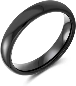 Basic Plain Simple Dome Couples Classic Black Rose Gold Plated Titanium 2-8MM Wedding Band Ring For Men Women Comfort Fit