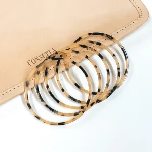 Be Bold Bangle Bracelet Set in Tortoise Print