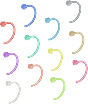 BESPORTBLE 12pcs C-shaped Nose Studs Set Nose Rings Straight Studs Piercing Jewelry