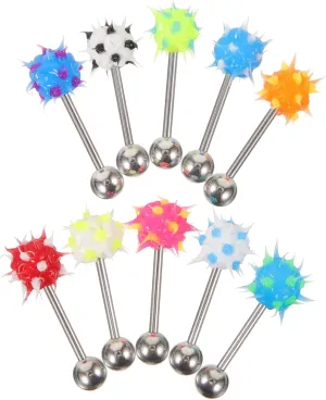 BESTYASH Tongue Piercing Studs 10pcs Flat Tongue Rings Stylish Jewelry Decor for Parties and Events Random Color