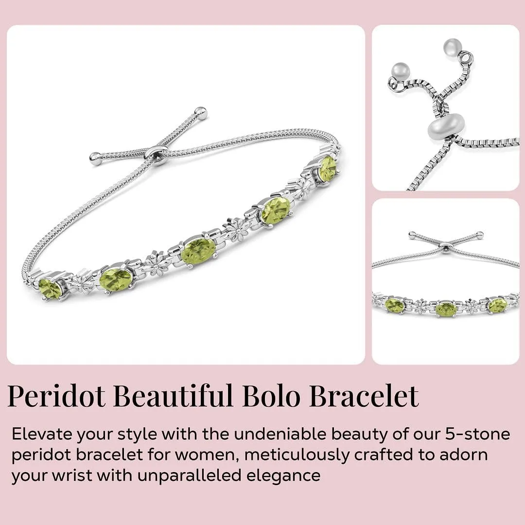 Birthstone Bracelets for Women - Charm Bolo Bracelet Adjustable Engagement Anniversary Wedding Promise Gemstone Jewelry Birthday Gifts