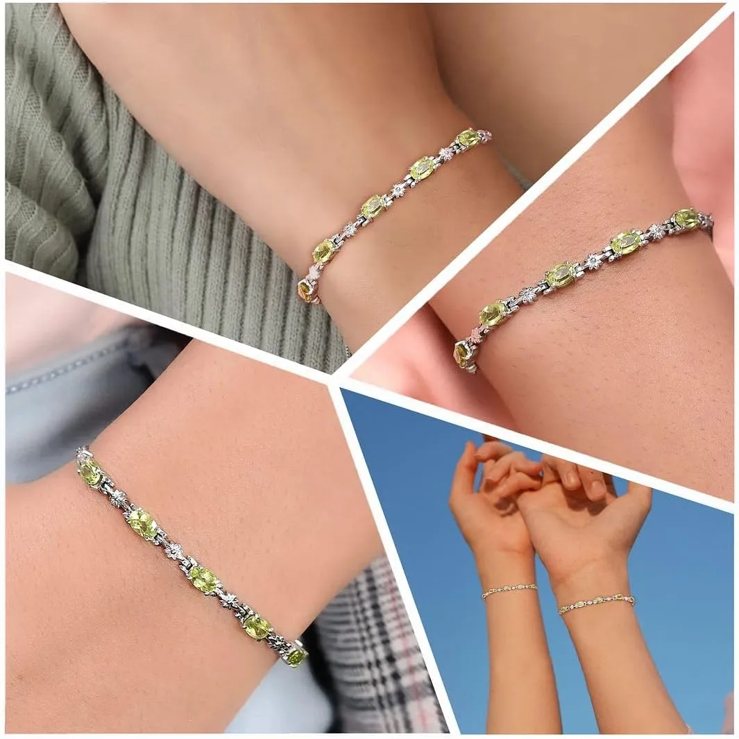 Birthstone Bracelets for Women - Charm Bolo Bracelet Adjustable Engagement Anniversary Wedding Promise Gemstone Jewelry Birthday Gifts