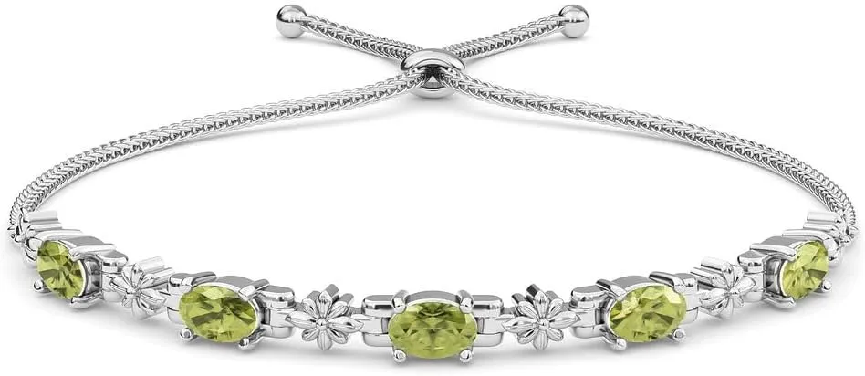 Birthstone Bracelets for Women - Charm Bolo Bracelet Adjustable Engagement Anniversary Wedding Promise Gemstone Jewelry Birthday Gifts