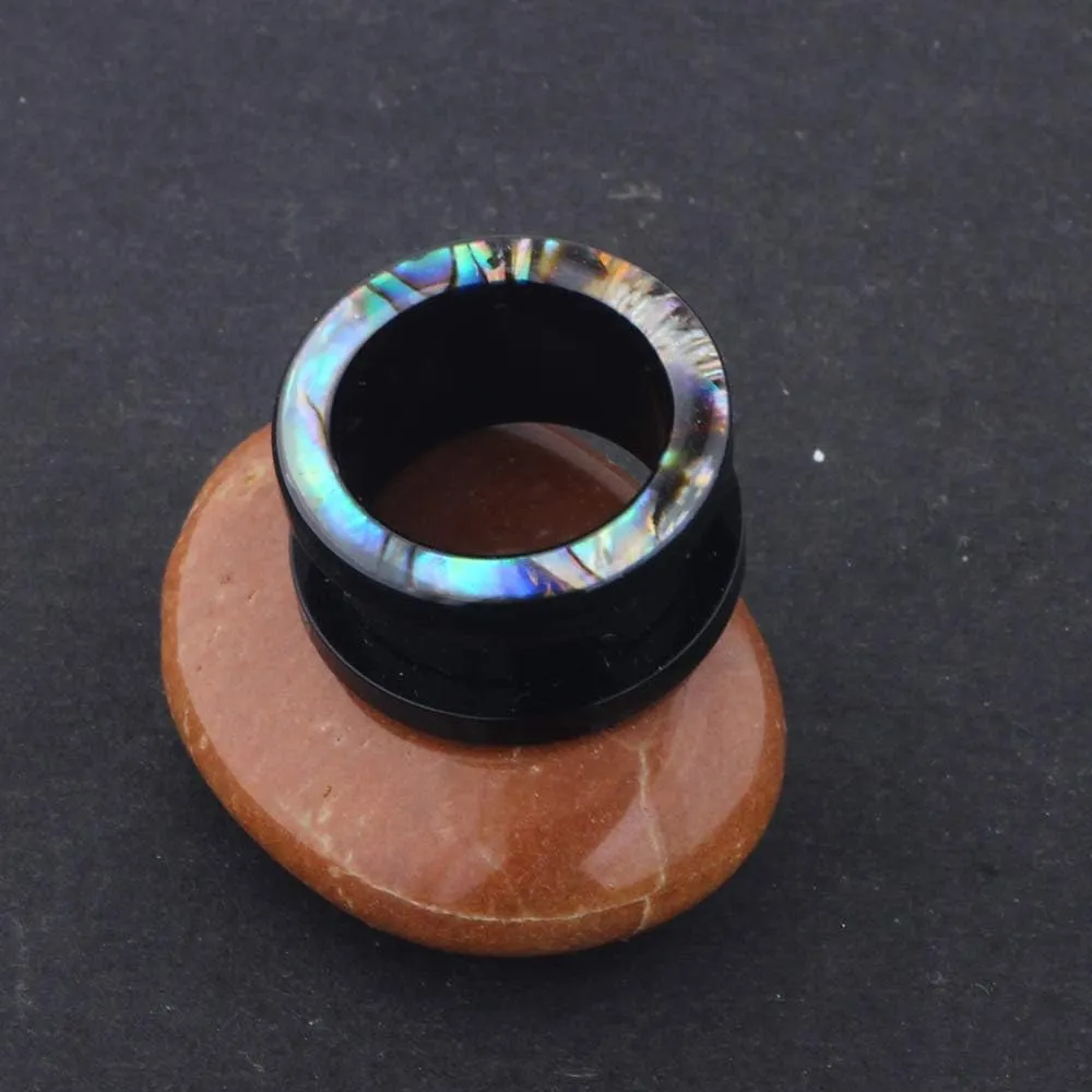Black 6mm2G Acrylic Double Flared Tunnel Plug Earrings, Sold As a Pair Ear Expander Fashionable Unisex Piercing Ear Expander Earrings