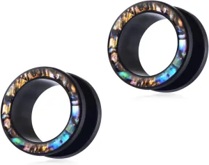 Black 6mm2G Acrylic Double Flared Tunnel Plug Earrings, Sold As a Pair Ear Expander Fashionable Unisex Piercing Ear Expander Earrings