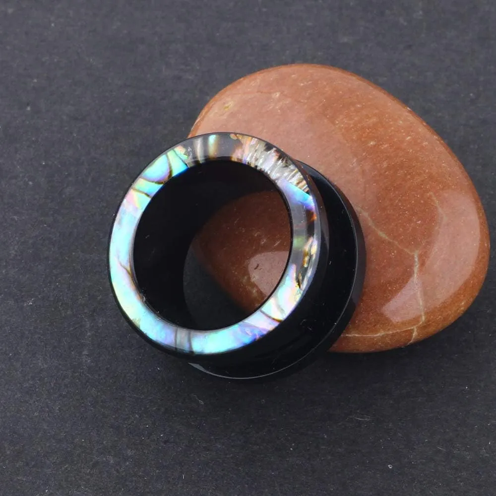 Black 6mm2G Acrylic Double Flared Tunnel Plug Earrings, Sold As a Pair Ear Expander Fashionable Unisex Piercing Ear Expander Earrings