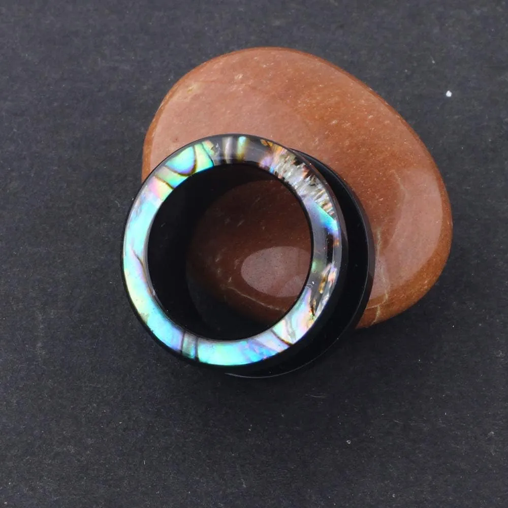 Black 6mm2G Acrylic Double Flared Tunnel Plug Earrings, Sold As a Pair Ear Expander Fashionable Unisex Piercing Ear Expander Earrings