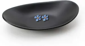 Black Ring Dish Centerpiece Jewelry Tray Key Tray Organizer for entryway, Dresser Decor Key Dish Jewelry Bowl Decorative Dish (Oval)
