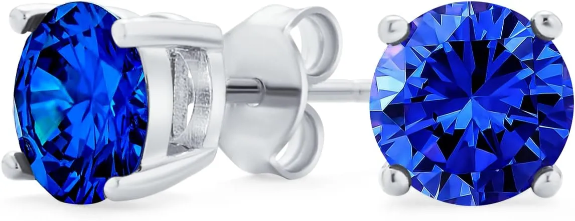 Bling Jewelry 1.5CTW AAA Cubic Zirconia Simulated Colors Birthstone Gemstone Classic Round Brilliant Cut CZ Solitaire Pendant For Women Teen .925 Sterling Silver