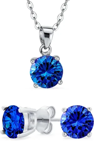 Bling Jewelry 1.5CTW AAA Cubic Zirconia Simulated Colors Birthstone Gemstone Classic Round Brilliant Cut CZ Solitaire Pendant For Women Teen .925 Sterling Silver