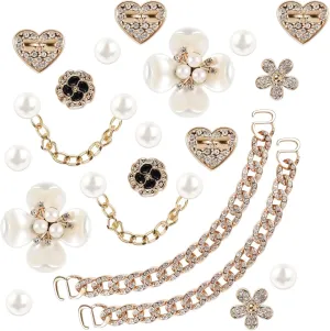 Bling Shoe Charms For Women, Floral Pearl Clog Shoe Decor, Butterfly Jewelry Accessories For Party Favors, Birthday Gifts.
