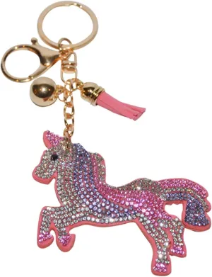 Bling Unicorn Keychain Backpack Charms Crystal Bag Charm Shiny Keyfob Bedazzled Keyring