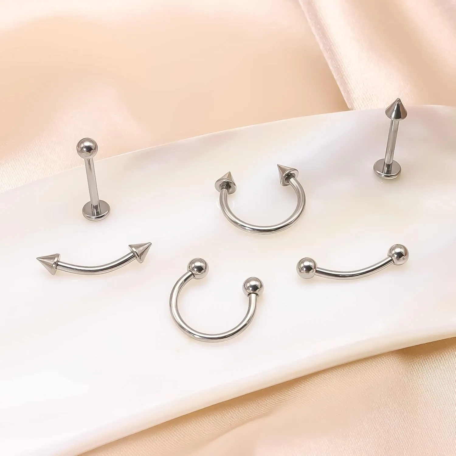 BLISI G23 Titanium Body Piercing Barbells Jewelry 16G Curved Barbell Rings for Eyebrow Lip Nose Septum Horseshoe Cartilage Tragus Rook Earrings 8mm/10mm 6 Colors