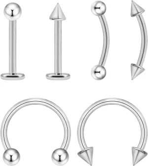 BLISI G23 Titanium Body Piercing Barbells Jewelry 16G Curved Barbell Rings for Eyebrow Lip Nose Septum Horseshoe Cartilage Tragus Rook Earrings 8mm/10mm 6 Colors