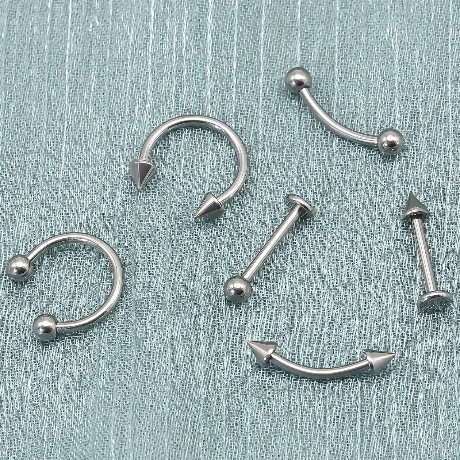 BLISI G23 Titanium Body Piercing Barbells Jewelry 16G Curved Barbell Rings for Eyebrow Lip Nose Septum Horseshoe Cartilage Tragus Rook Earrings 8mm/10mm 6 Colors