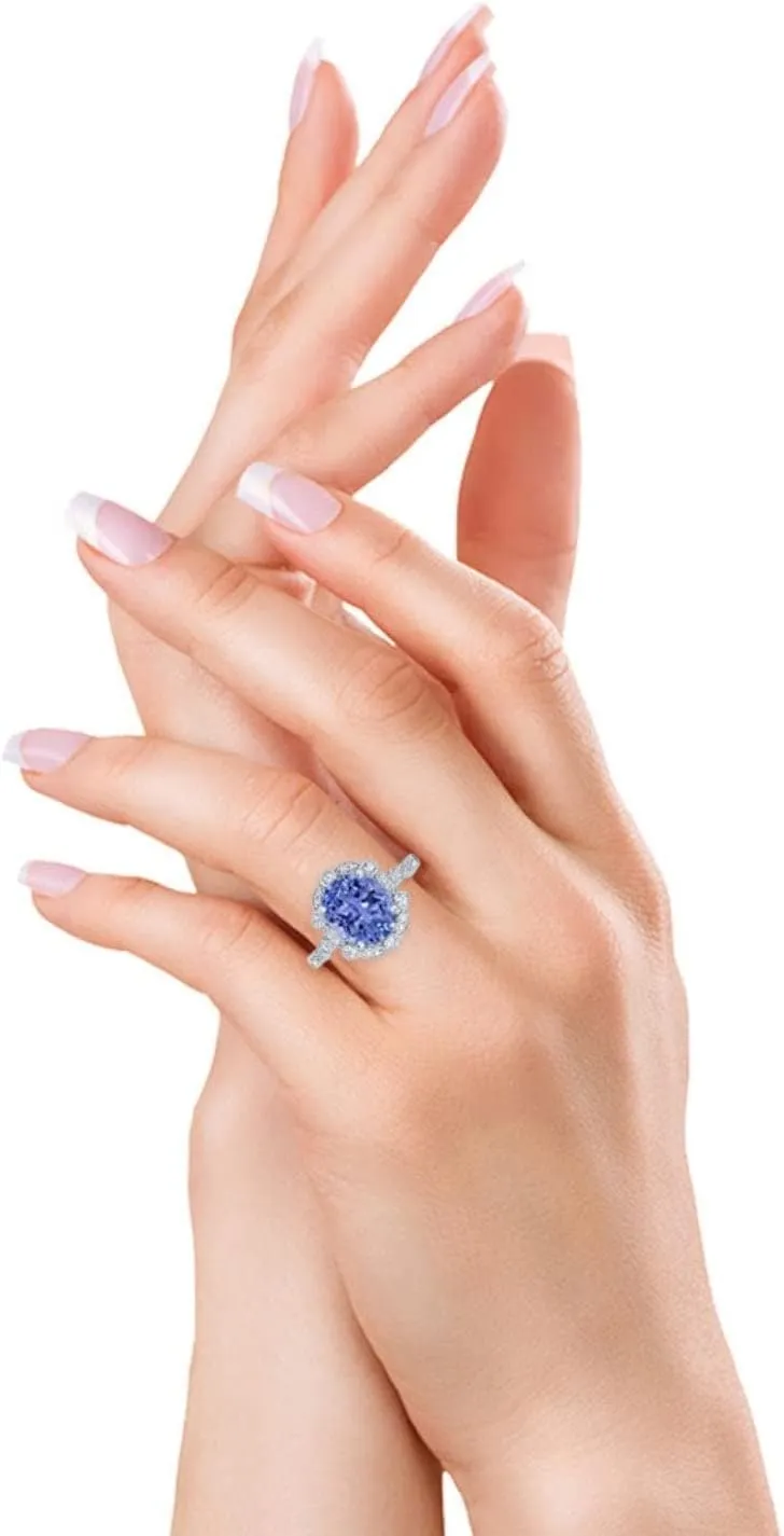 Blue Apple Co. Art Deco Large Oval Halo Vintage Style Wedding Engagement Ring Simulated Cubic Zirconia925 Sterling Silver