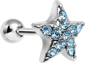Body Candy 18 Gauge Brilliant Blue Feel Like a Star Cartilage Tragus Earring