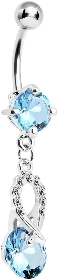 Body Candy Brilliant Blue Glimmer Drop Belly Ring
