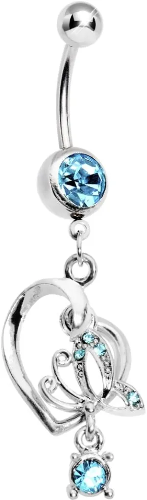 Body Candy Brilliant Blue Love of Butterfly Belly Ring