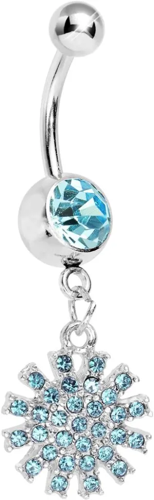 Body Candy Brilliant Blue Summertime Sunburst Dangle Belly Ring