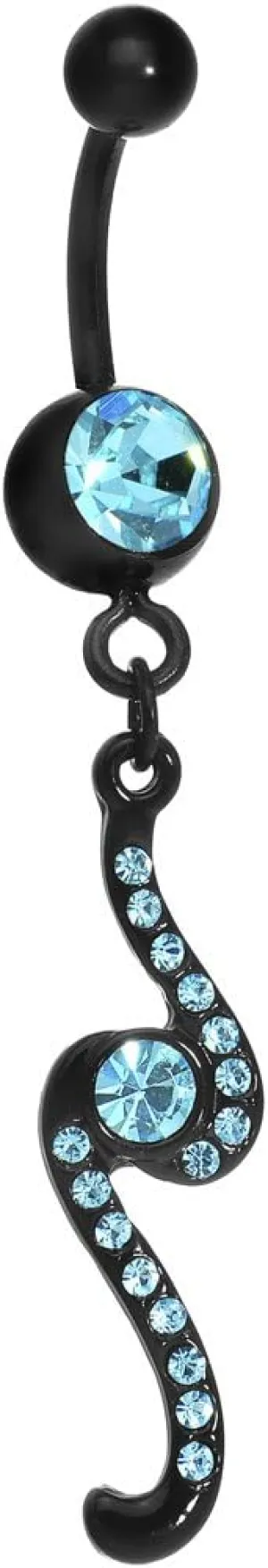 Body Candy Womens Brilliant Blue Double Swirl Belly Ring