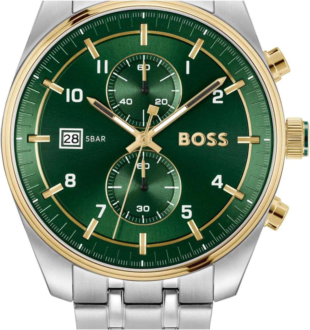 BOSS Skytraveller Men's 3H Quartz Chronograph Watch, Stainless Steel, 5ATM/50m Water Resistant - Stylish, Modern Timepiece - Gift for Him, 44mm