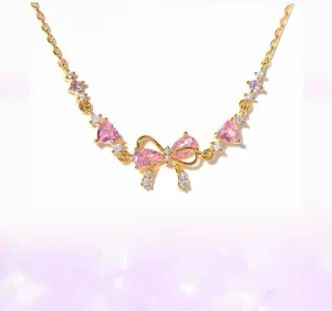 Bow Bracelet Friends Christmas Gift- Friendship is Like a Bow,gold bow bracelet for Women,Love Knot Pink Zircon Friendship Bracelets,Adjustable Bow Bracelet Best Friends Bracelet Gifts for Women