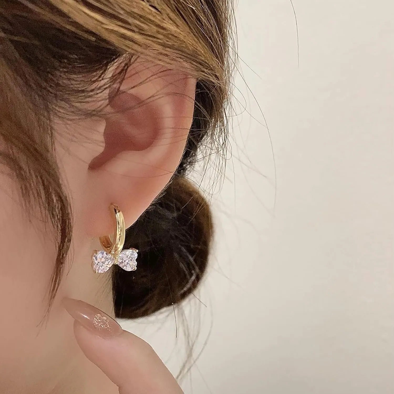Bow Earrings for Women Pearl Earrings Gold Hoop Earrings Silver Gold Plated Earrings,Cute Small Bow Stud Ribbon Earrings, Hypoallergenic Dainty Huggie Drop Dangle Bow Lovers Earrings Jewelry Gifts ,Coquette