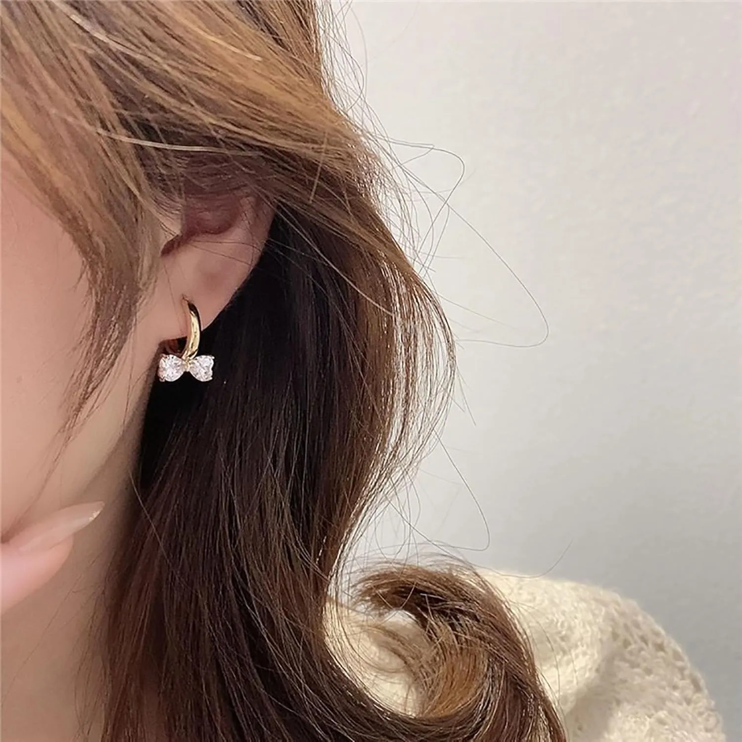 Bow Earrings for Women Pearl Earrings Gold Hoop Earrings Silver Gold Plated Earrings,Cute Small Bow Stud Ribbon Earrings, Hypoallergenic Dainty Huggie Drop Dangle Bow Lovers Earrings Jewelry Gifts ,Coquette