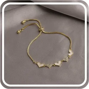 Bracelet for Women Love Heart Shiny Crystal Diamond Adjustable Bangle Jewellery Friendship Gifts for Her Mom Wife
