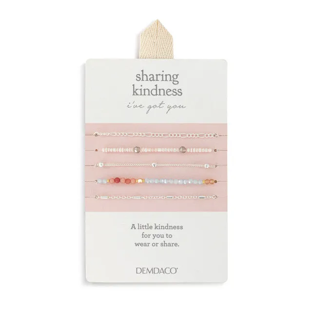 Bracelet Set of 5-Multicolor Silver