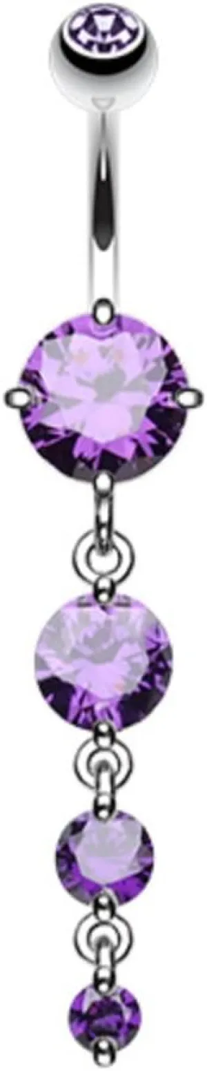 Brilliant Gem Cascade Belly Button Ring