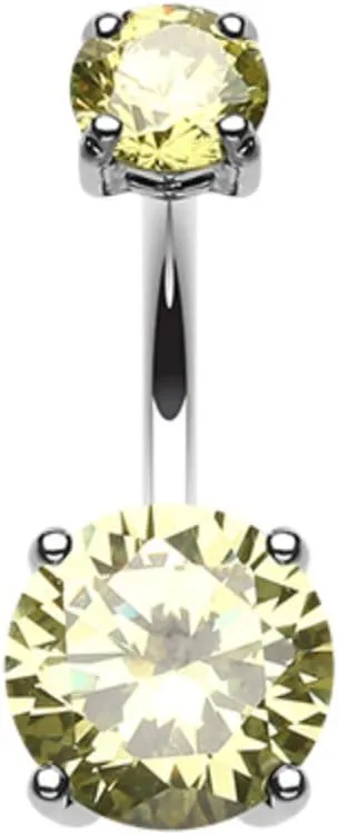 Brilliant Gem Prong Sparkle WildKlass Belly Button Ring