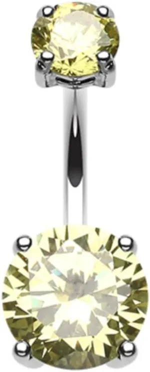 Brilliant Gem Prong Sparkle WildKlass Belly Button Ring