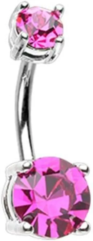 Brilliant Sparkle Gem Prong Set WildKlass Belly Button Ring