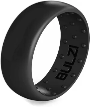 BULZi Wedding Bands, Massaging Comfort Fit Premium Silicone Ring with Airflow, Men's 8mm Classic Dome Design, Breathable Flexible Work Safety Comfort