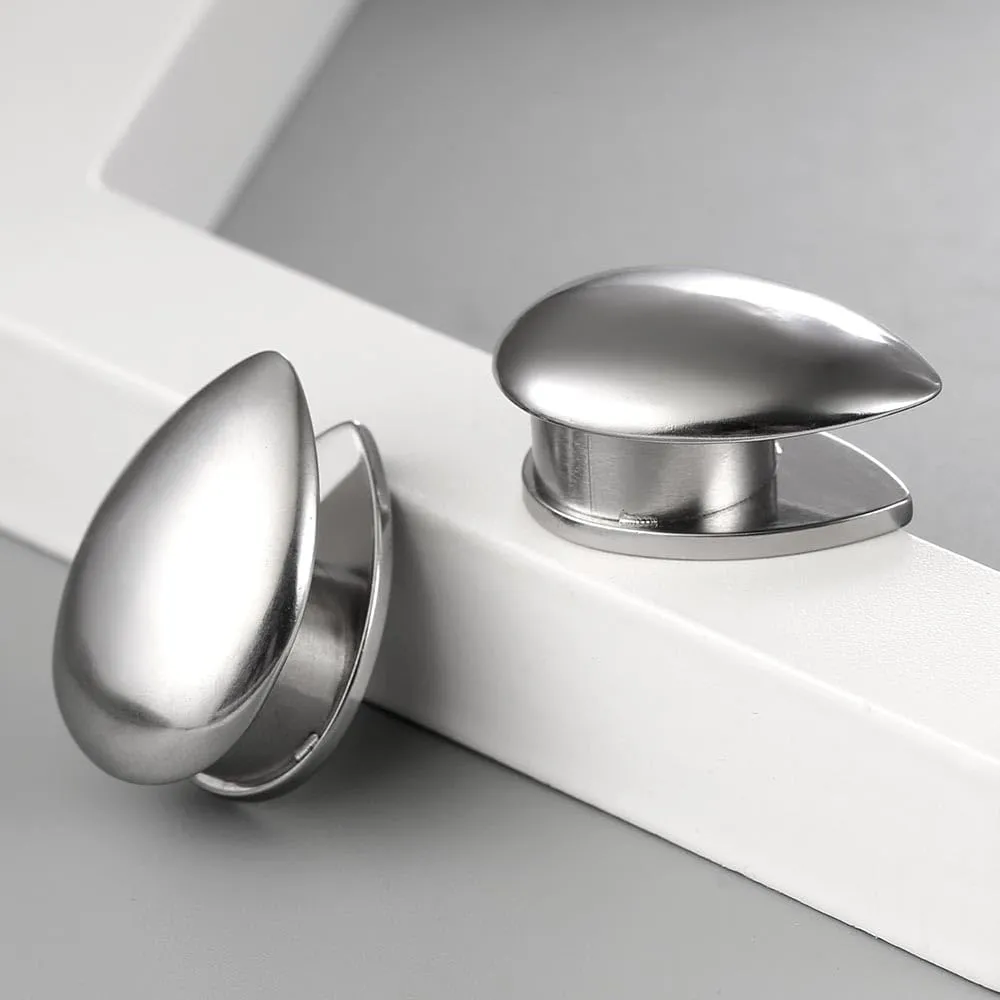 Casvort 2 PCS Hypoallergenic 0G-1" Elegant Teardrop Ear Tunnels Plugs 316 Surgical Stainless Steel Fashionable Ear Gauges Body Piercing Jewelry for Wedding