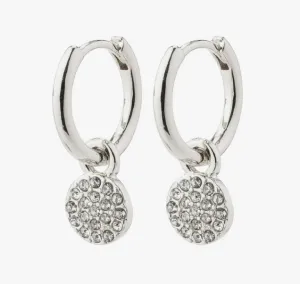 CHAYENNE RECYCLED SILVER PLATED CRYSTAL HOOP EARRINGS