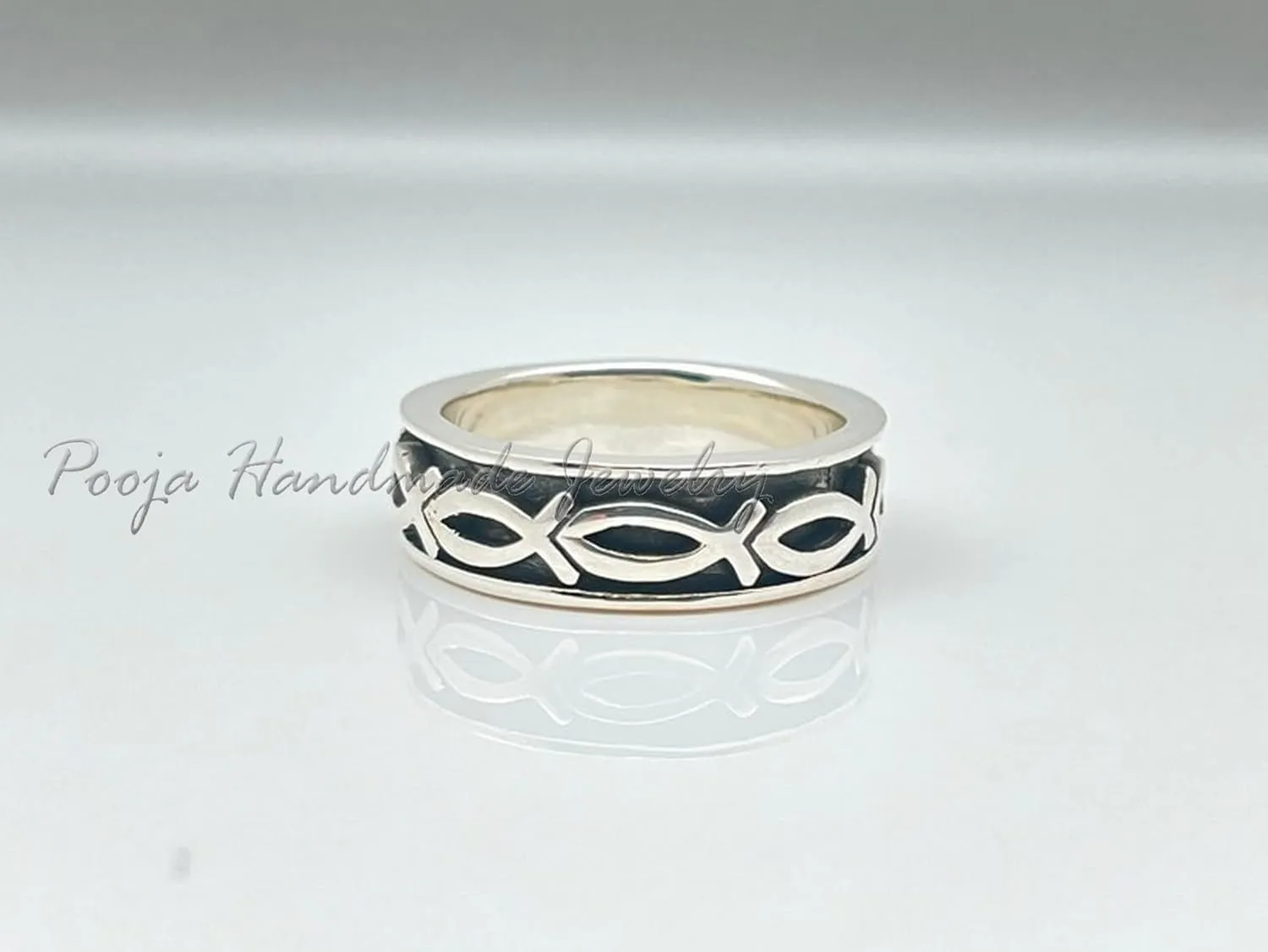 Christian Fish Ring, Silver Christian Fish Ring, 925 Sterling Silver, Religious Jewelry, Spinner Ring, Thumb Ring, Fish Spinner Ring, Handmade Jewelry, Fidget Ring, Women Ring