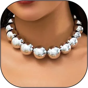 Chunky Gold Bead Statement Choker Necklaces for Women Large Exaggerated Boho Gold Ball Chain Necklace Trendy Jewelry Accessories Gift