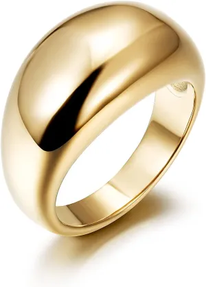 CIUNOFOR 14K Gold Plated Ring Simulated Bubble Cocktail Rings for Women Gold Statement Rings Smooth Bands for Men and adults simplicity stylish perfect for Customized Personalized