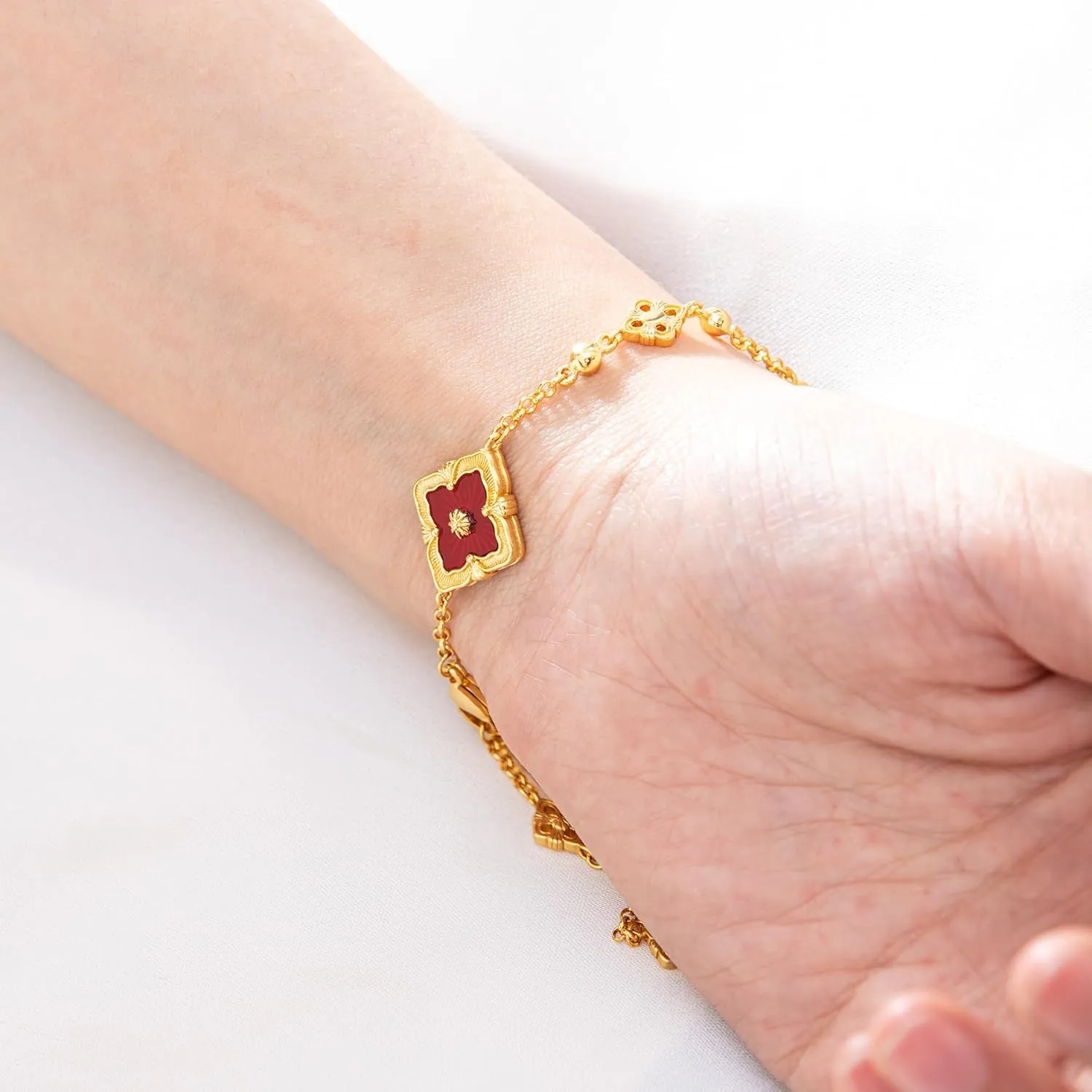 Clover Bracelets for Women - Four Leaf Clover Bracelet, Double-Sided Gold Lucky Bracelets, Birthday gift bracelet Jewelry Gifts