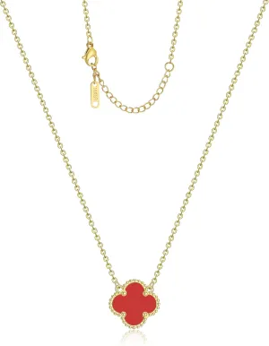 Clover Pendant Necklace for Women 18K Gold Plated Four Leaf Clover Necklaces Lucky Simple Jewelry Gifts for Women