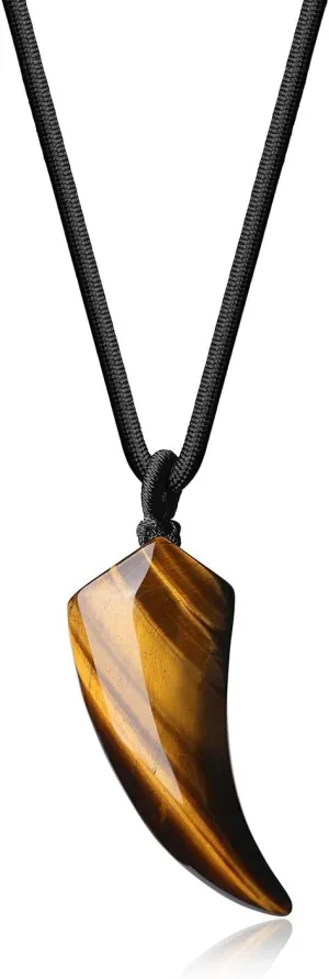 COAI Wolf Tooth Healing Crystal Stone Necklace